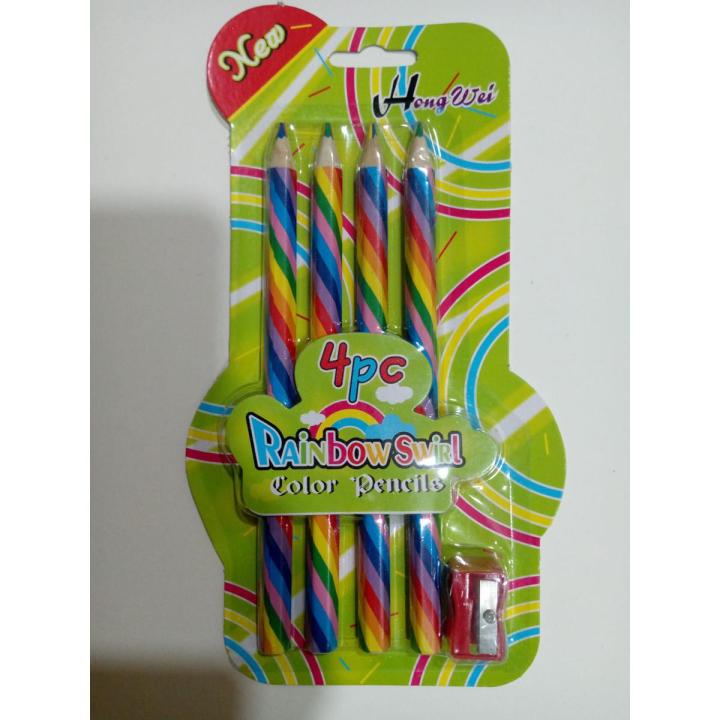 Hong Wei Rainbow Swirl Color Pencil Set Of 5 Pcs