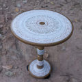 Hand Painted Naqshi Art Round Coffee Table 16" and 18" | Wooden Coffee Table for Home Decor | Portable Naqashi Hand Work Coffee Table for Room Decor. 
