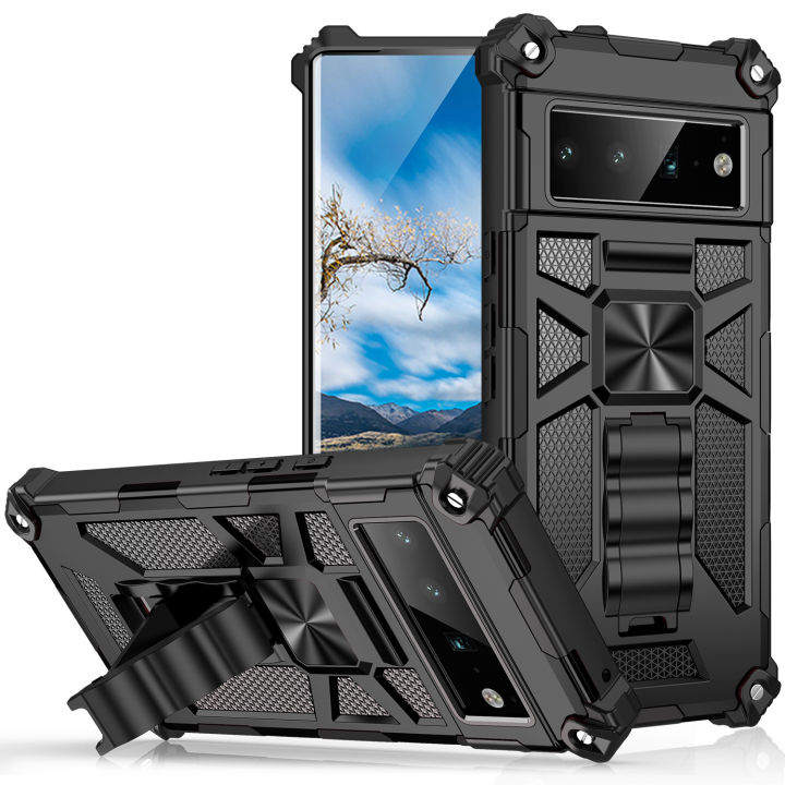 Military Car Magnetic Suction Bracket Applicable to Google pixe6/7/8pro Phone Case Unique Creative Anti-Fall Protective Case