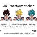 1pcs Anime Dragon Ball Stickers Goku Vegeta 3D Transform car sticker super saiyan Waterproof 3D Sports Holographic Kids fans Toy. 