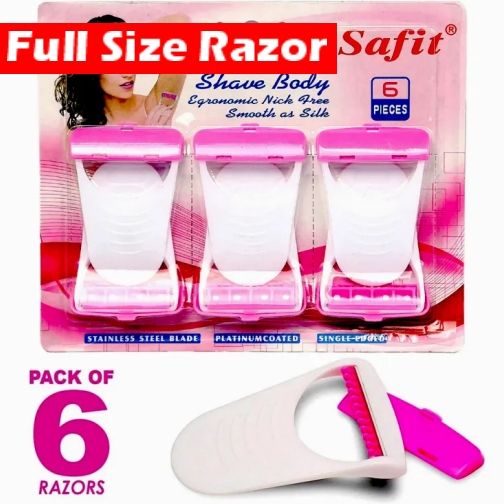 Women Razor Blade Hair Removal Disposable blades 6 PC Safety Stainless blade Shaving Razor Shaver Hair Remover for Girls