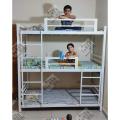 Triple Storey Bunk Bed Metal Frame / Space Saving Loft Over Bed / Triple Dacker Iron Bunker Bed. 