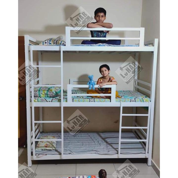 Triple%20Storey%20Bunk%20Bed%20Metal%20Frame%20/%20Space%20Saving%20Loft%20Over%20Bed%20/%20Triple%20Dacker%20Iron%20Bunker%20Bed%20-%20Image%202