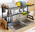 Over The Sink Dish Drying Rack - Adjustable Dish Drainer Shelf - Countertop Space Saver Display Stand Tableware Drainer. 