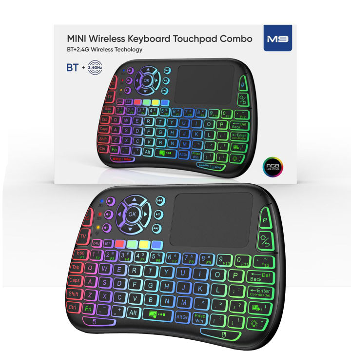 Master Your Control: M9 Bluetooth Mini Wireless Keyboard with 7 Backlit Colors