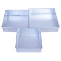 Square Cake Baking Mold Galvanized Steel Set Of 3Pcs. 