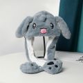 Cute Cartoon Bunny Hats With Moving Ears Hat Plush Earflaps Cap Cosplay Costume Toy Hat Bunny Earmuffs Beanie Casual Animal Caps. 