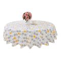PVC Waterproof Flower Lace Round Tablecloth Kitchen Dining Table Cover Decor. 