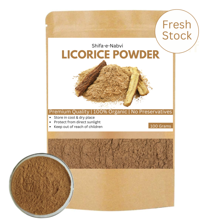 100 Grams Organic Mulethi Powder | Premium Quality Licorice Roots Powder | Fresh Stock | 100% Pure & Organic |