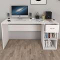Home Office Desk (Study Table) Simple With One Drawer,Black And White. 