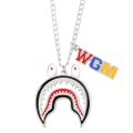 Hip Big Shark Necklace Pendant Men Street Culture Titanium Trendy Wgm Letter Chain Necklace Man Rapper Jewelry. 
