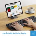 Jelly Comb Rechargeable Bluetooth Keyboard, 2.4G Wireless Multi-device Bluetooth Keyboard Switch to 3 Devices Compatible with iOS, Android, Mac OS, Windows. 