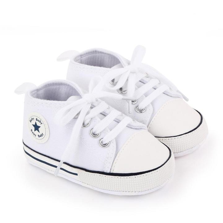 Baby Boys Girls Non-Slip Prewalker Kids Infant Toddler Canvas Shoes