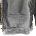 Black Shearling Leather Jacket For Men. 