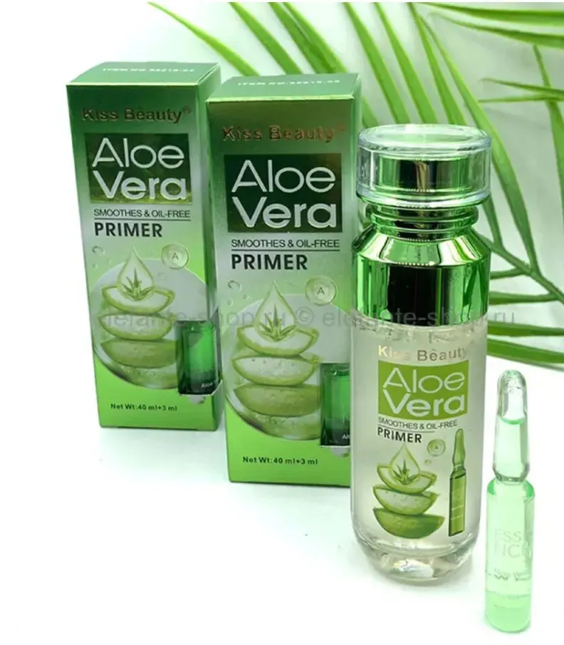 Kiss Beauty Aloe Vera Primer 40 +3 ml  Oil Free Makeup Base for Smooth  Hydrated & Shine-Free Skin | Daraz.pk