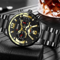 GENEVA Cross-border men's trend calendar watch three-eye men's steel strip quartz business watch manufacturers spot batch. 