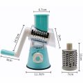 Manual Vegetable Slicer, Vegetable Slicer, 3-in-1 Multi-Function Drum Grater, Veggie Chopper Rotary Drum Grater, Cheese Grater with 3 Stainless Steel Cutting Drums (Green). 