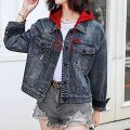 Oversized Ladies Denim Hoodie. 