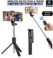 (Original Quality) R1S 70cm Selfie Stick With Rechargeable LED Light 4 In 1 Wireless Selfie Stick Tripod Stand Bluetooth Remote Shutter Foldable Selfie stick For All Phones Tripod Stand Videos Photography , Traveling , Tiktok ,  YouTube , Vlogs. 