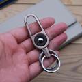 Double the Style, Double the Function: Dual Ring Metal Keychain Hook in Silver and Lavender. 