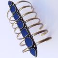 Afghani Tribal Antique blue stone Adjustable comb BraceleT for women. 
