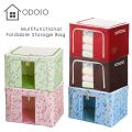 Pack of 2 Pcs - Large waterproof Oxford cloth household storage box foldable transparent steel frame clothes quilt foldable capacity storage. 