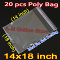 Pack of 20 Pcs 14"x 18" resealable -Cellophane Bags-Transparent Self Adhesive Sealing-OPP BOPP Plastic dress packing, ladies clothes packing, Textile garments Bags packing, Gift Wrapping. Bridal Suit Packing. 