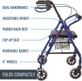 lifecare Enterprises Drive Medical Four Wheel Walker Rollator with Fold Up Removable Back Support,. 