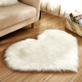 Yfashion 40X50CM Love Heart Shaped Rug Artificial Wool  Hairy Carpet Faux Floor Mat Fluffy Soft Area Rug apetes. 