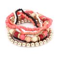 7Pcs/Set Women Boho Bohemian Mix Style Multilayer Elastic Beaded Bracelets for Banquet Party. 