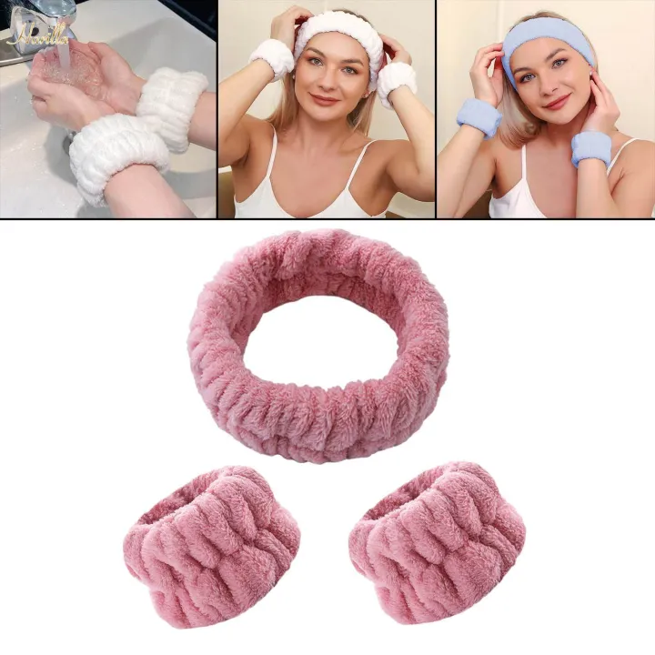 Face%20Wash%20Headband%20and%20Wristband%20Set%20Facial%20Liquids%20from%20Spilling%20Down%20Dark%20Pink%20-%20Image%209