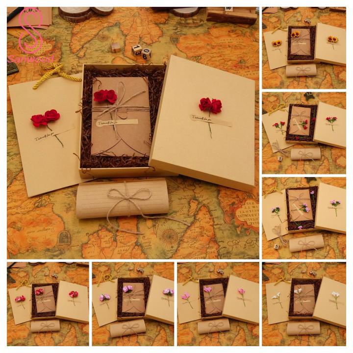 Exquisitely Crafted Writing Paper Romantic Vintage Style Letter Paper Envelope Set with Flower Decoration Clear Line Smooth Writing Southeast Asian Buyers' Favorite Vintage Letter Envelope Set