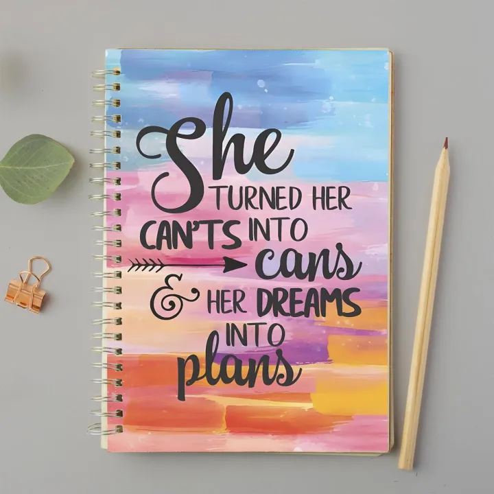Dreams into Plans-A4 & A5 Spiral Notebook with Plastic Sheet | Daraz.pk