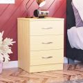 Wood Chest of Drawers, 3 Drawers with Metal Handles Unique Drawer Bedroom Furniture. 