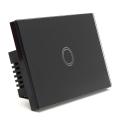 AC 110V-240V 1 Way 1 Gang Crystal Glass Panel LED Light Smart Touch Screen Wall Switch. 