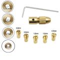 1 Pack 2.35/3.17/4.05/5.05mm Brass Dremel Collet Mini Drill Chucks For Electric Motor Shaft Drill Bit Tool Drill Chuck Adapter. 