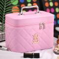 Cosmetic bag Makeup Case With Mirror Beauty Travel Make Up Box Organizer Leather Brush Professional Cosmetic Storage Bag. 