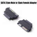 Slimline SATA AdapterATA 7+15 22pin Male to Slim 7+6 13pin Female Adapter for Desktop Laptop HDD CD-ROM Hard Disk Drive. 