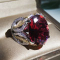 Elegant Vintage Fashion Jewelry KYRA0789 big Zircon ring for women. 