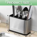 Kitchen Utensils Cutlery Caddy Drainer Organizer Stainless Steel. 