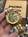 Skeleton Watch 10 Year Brand Warranty Automatic New Model Water Proof Beautiful Golden Mechanic Two tone Chain Sports Watch 100% Original 10 year warranty. 