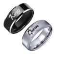 Customize Single Name Ring With Gift Box (Pack Of 2 Rings) Black and White Color. 