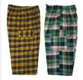 Pack Of 6 - Summer Cotton Quarter Shorts For Men - Checked Print (With Two Side Pockets Only) - Multicolor. 