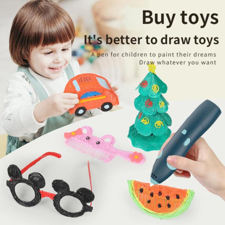 3D Printing Pen for Kids  Wireless 3D printing drawing pen printer kids toy with safe low temperature multi color filament for creativity toy