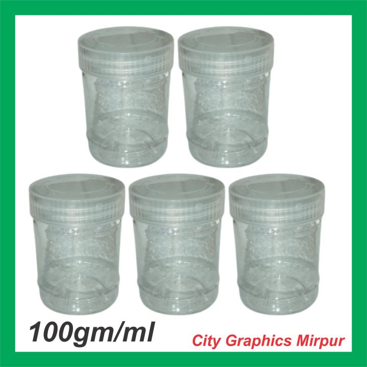 100g/ml Empty Plastic Jar Container - Versatile Packaging Solution (Honey, Powder, Desi Ghee)