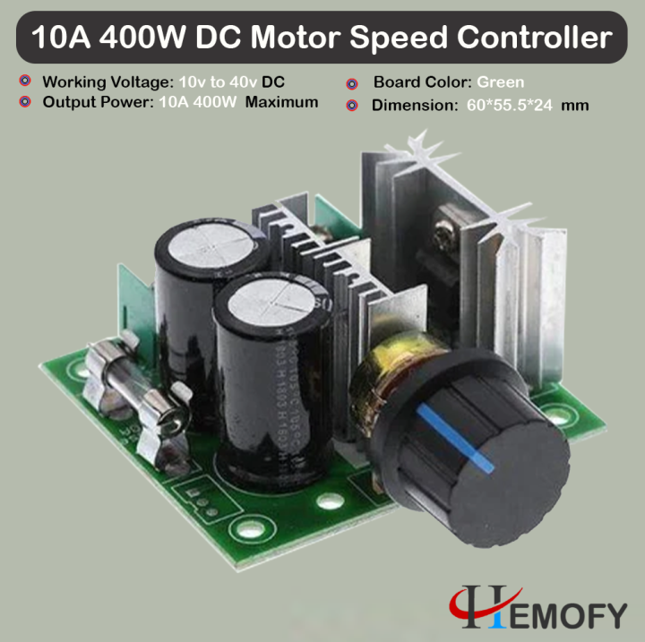 10A DC Motor Speed Controller With Short Circuit Protection DC 12-40v 10A 400W PWM Electric Pump Fan Coorler Speed Control Module