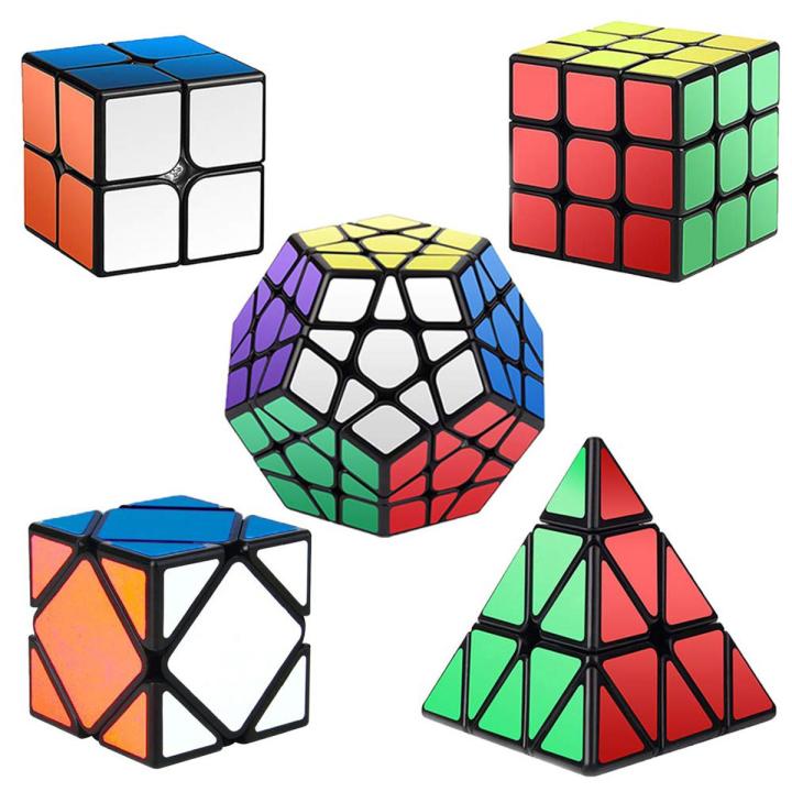 Pack of 5 different shapes Rubik cubes