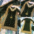 B.B.A Eid Arrival Stitched Merab Full Embroidered 3 Piece Dress For Women's Fashion. 