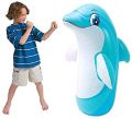 INTEX 3D Bop Bag Dolphin - Inflatable Blow Up Punching Bag Toy Gift Kids Fun, Pre-Filled Sand base Inflatable Punching Bop Bag For Kids Dolphin,. 