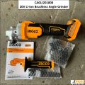 INGCO 20v Cordless Angle Grinder 4" Brushless (WITHOUT Battery & Charger). 